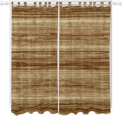 Vintage Western Living Room Curtains 96 Inch Length, Window Curtains Tab Top, Rustic Farmhouse Wooden Grain Barn Door Light Filtering Window Treatments Drapes 52"x96" 2 Panel