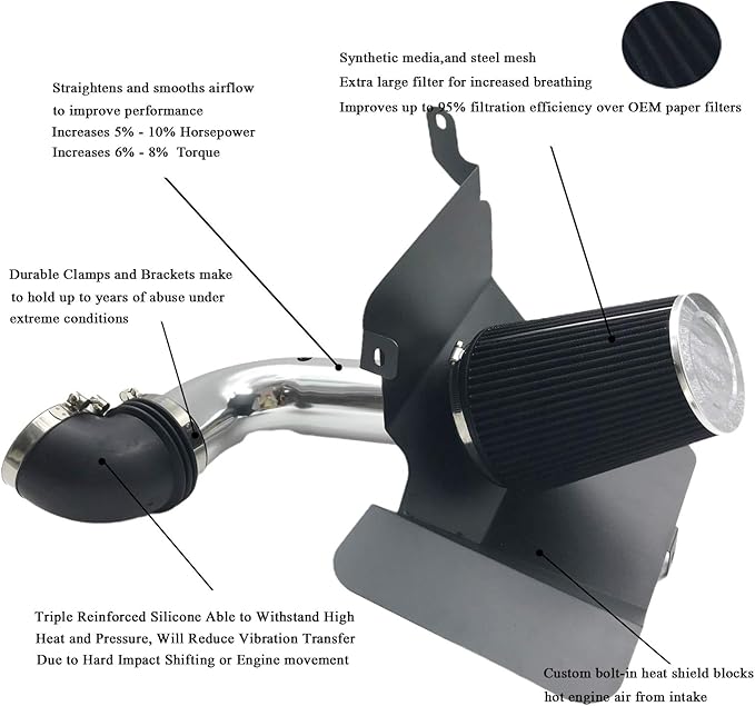 4 Inch Cold Air Intake Kit with Filter 2003 2004 2005 2006 2007 Fit for Dodge Ram 2500 3500 5.9L L6