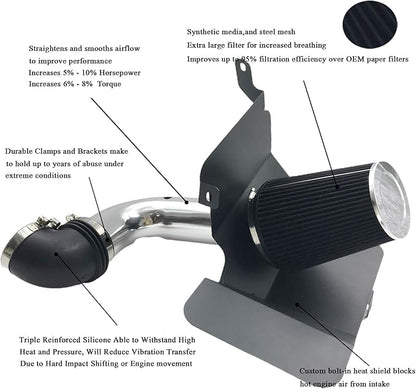 4 Inch Cold Air Intake Kit with Filter 2003 2004 2005 2006 2007 Fit for Dodge Ram 2500 3500 5.9L L6