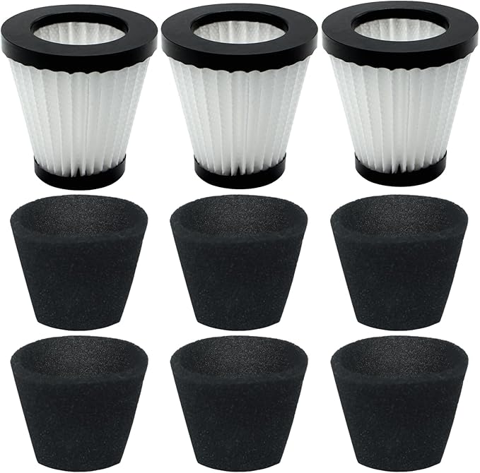 3 Pack F117 Scorption Filter Compatible with Dirt Devil Scorpion Models SD20005RED SD30025B BD22025, Compare to Part# AD40117 (3 Pack Hepa Filter & 6 Pack Sponge Filter)