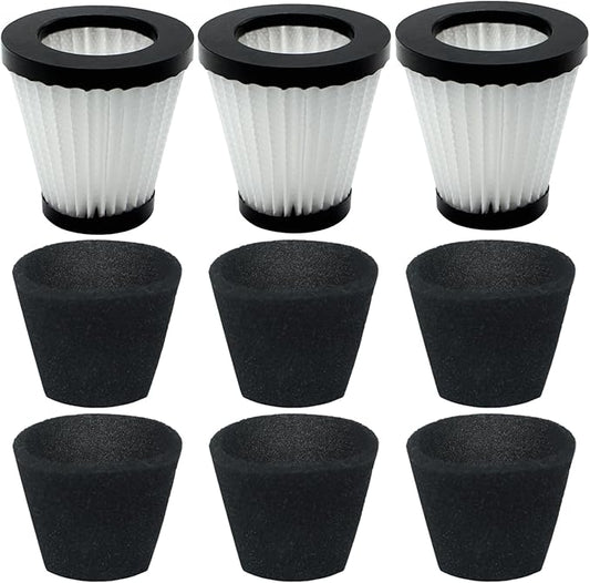 3 Pack F117 Scorption Filter Compatible with Dirt Devil Scorpion Models SD20005RED SD30025B BD22025, Compare to Part# AD40117 (3 Pack Hepa Filter & 6 Pack Sponge Filter)