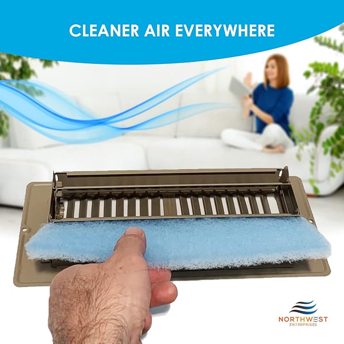 NORTHWEST ENTERPRISES Vent Filters, MERV 8 Electrostatic Triple Filtration, Floor Vent Register Filters - 4"x10", 90 Day Filtration (12)