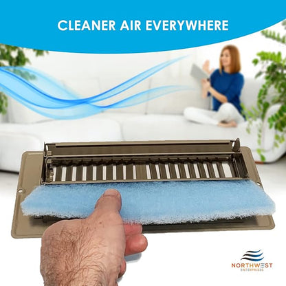 NORTHWEST ENTERPRISES Vent Filters, MERV 8 Electrostatic Triple Filtration, Floor Vent Register Filters - 4"x10", 90 Day Filtration (12)