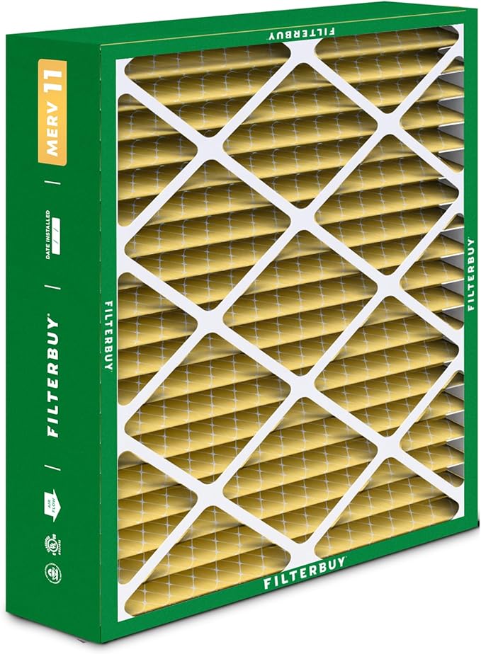 Filterbuy 20x23x5 Air Filter MERV 11 Superior Pet & Allergy Defense (4-Pack), Pleated HVAC AC Furnace Filters for Bryant, Carrier, BDP, Day & Night, and Payne (Actual Size: 19.81 x 22.56 x 4.25)