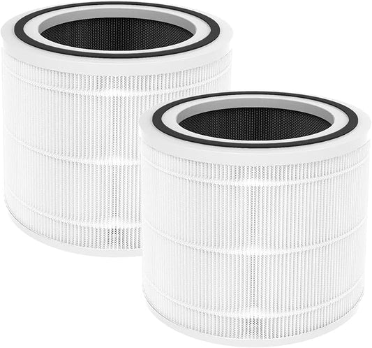 Core 300 Replacement Filter Compatible with LEVOIT Core 300/Core 300S/Core-P350, 3-in-1 True HEPA Filter, High-Efficiency Activated Carbon,Part# Core 300-RF, White, 2 Pack