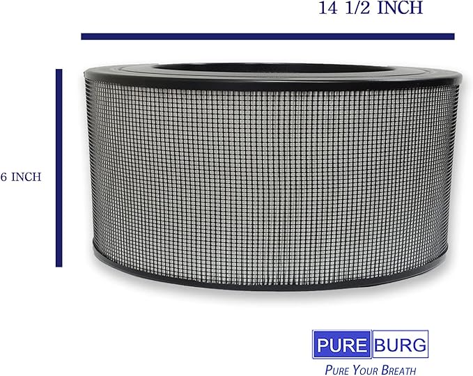 PUREBURG 21500 Replacement Filter Compatible with Honeywell 50150 51500 61500 11500(EV-15) 18150 11520 17200 Series Air Purifiers, H13 HEPA Cabon Pre-Filter Air Clean Dust VOCs Odor