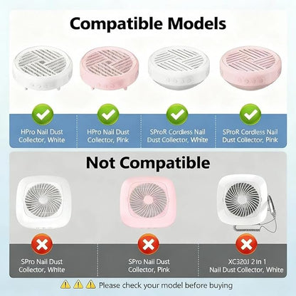 4 Pack Nail Dust Collector Replacement Filter, Compatible with MelodySusie HPro & SProR, Reusable Filters for Nail Dust Vacuum Machine, Round Shape