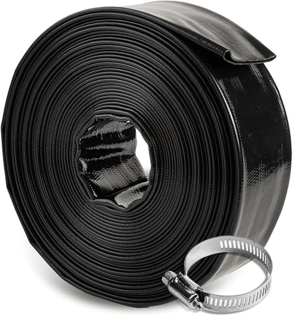 XtremepowerUS Backwash Hose Extra Heavy-Duty Pool Drain Hose 2" x 50 ft – 47 MIL Thickness Drain Hose with Clamp for Filter Pump or Sump Discharge