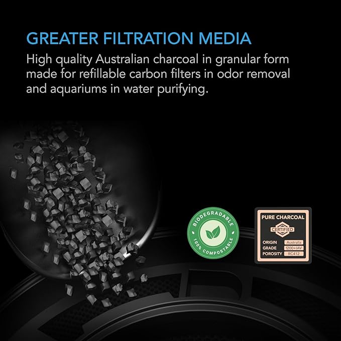 AC Infinity Premium Activated Carbon, 32 lb. Australian Charcoal Supply Replacement for 4”, 6” & 8” Refillable Carbon Filters, Air Filtration Odor Scrubbing for Grow Tents Hydroponics Aquariums Ponds