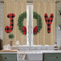 Red Green Christmas Window Curtains 63 Inch Long 2 Panel Set, Rod Pocket Bedroom Curtains & Drapes, Xmas Botanical Winter Farmhouse Light Filtering Window Treatment for Living Room 42"W x 63"L