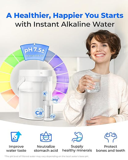 Waterdrop WD-EWFLL Alkaline Replacement Filters for Waterdrop Rechargeable Electric Dispenser WD-ED11L, Healthy Mineralized Alkaline Water, Does not Lower TDS, 3 Packs