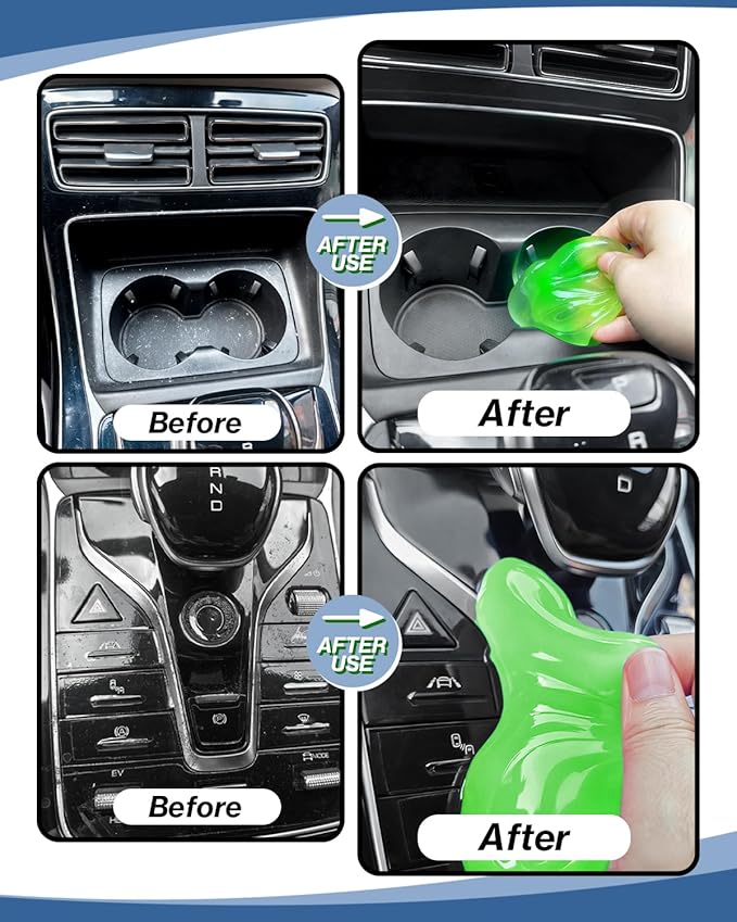 Car Cleaner Gels 4 Pack, Universal Dust Cleaner Putty Cleaner Slime, Cleaning Gel for Interior Detailing PC Keyboard, Auto Detailing Tools Car Cleaning Supplies Gift for Men Women, 320g