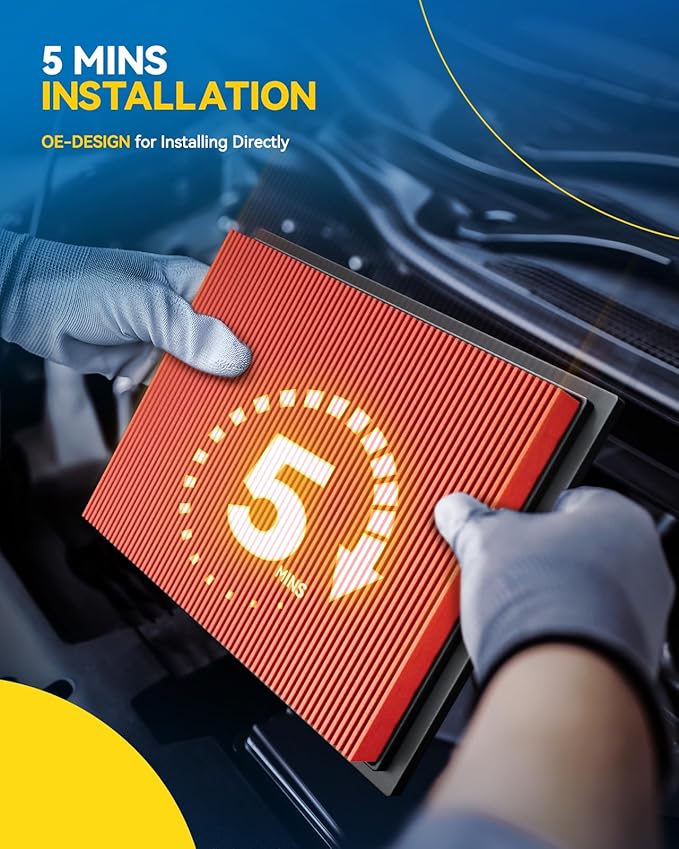 PHILTOP Upgraded Engine Air Filter, CA11876 Replacement for Volkswagen Tiguan, GTI, Golf, Jetta, Arteon and Audi A3, A3 Quattro, Q3, S3, TT Quattro, Increased Acceleration