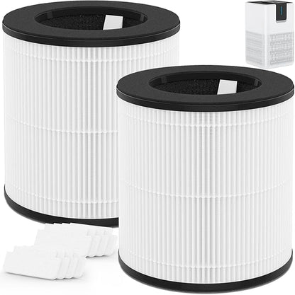 M05 Replacement Filter Compatible with MOOKA M05 Air Purifier, H13 True HEPA Filter, 3-Stage Filtration System, 2 Pack (with Extra 8-Pieces Aroma Pad)