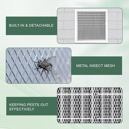 2-Pack Paintable Gable Vents - 18" x 18" Aluminum with Screen, Maximize Ventilation in Attics and Sheds, Vent Opening: 16" x 16"