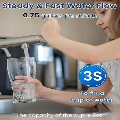 Vortopt Under Sink Water Filter System,Kitchen Sink Water Filter,NSF/ANSI 42 Certified Under Sink Water Filter,28000 Gallons Flow,Reduces PFOA/PFOS/Chlorine,Direct Connect,Black,Q5-C2.