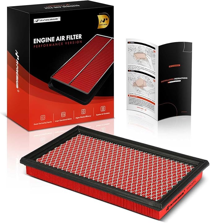 A-Premium High-performance, Pre-oiled Engine Air Filter Compatible with Infiniti, Nissan, Subaru, Saab - FX35, G35, QX4, 350Z, Altima, Maxima, Murano, Pathfinder, Sentra, Forester, Impreza, Legacy