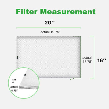 Reair 16X20X1 Air filter, Washable and Reusable Air Filter 16X20X1 for AC HVAC Furnace, MERV 8 Air Filters Machine Washable & Dryer Friendly, AC Furnace Air Filter