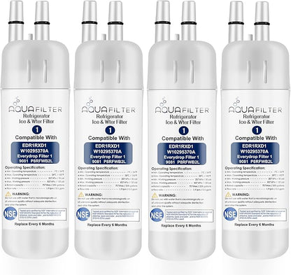 FILTER1 W10295370 A Refrigerator Water Filter Replacement Compatible for EDR1RXD 1 WATER FILTER W10295370 A Refrigerator Models (4-PACK)