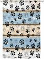 Sheer Curtains 63 Inch Length, Blue Beige Paw Print Semi Sheer Curtains Light Filtering Window Treatment, Vintage Farmhouse Rustic Wooden Grain Privacy Voile Drapes for Living Room Bedroom 52x63 Inch