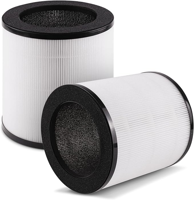 M02 Replacement Filter Compatible with Mooka M02 Air Purifier, M02 H13 True HEPA and Pre-Filter 3-in-1 High-Efficiency 3 Stages Filtration, 2 Pack
