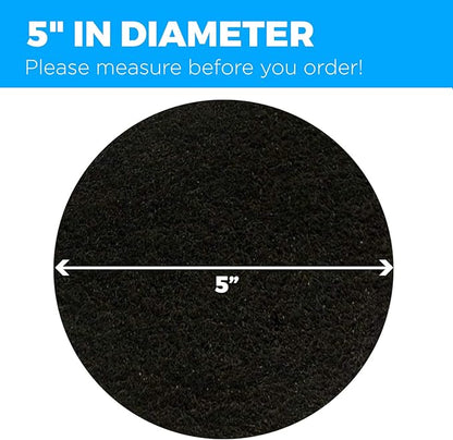 Cooler Kitchen 5 Inch Round - 4 Pack Activated Charcoal Compost Bin Filter - 5 Inch Activated Charcoal Filters - Odor Absorbing Home Replacement Carbon Compost Filters for Countertop Bin - Check Size