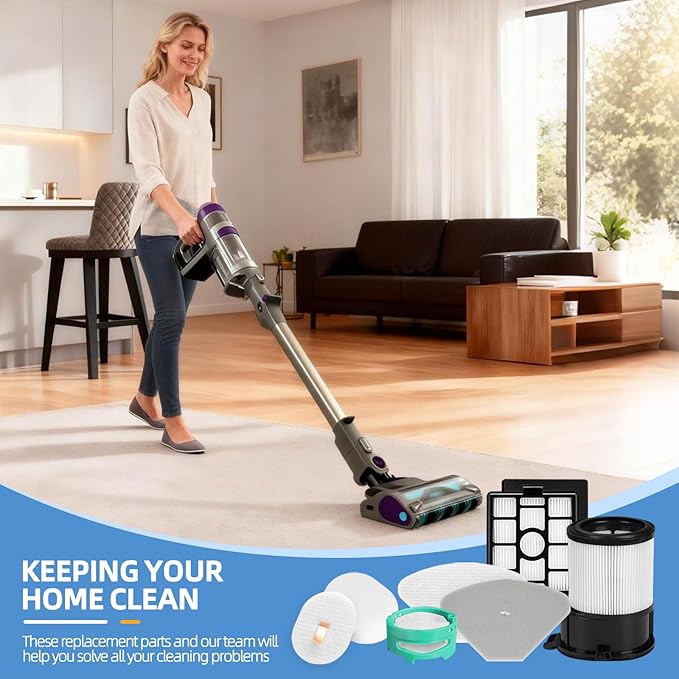 IP3251 Filter Replacement for Shark IP3251C, IP3252, IP3124, IP3225, IP3150 PowerDetect Clean & Empty Cordless Vacuum Accessories, Hepa Pre-motor Handheld Vaccum Post-motor Filter, 2 Odor Cartridge