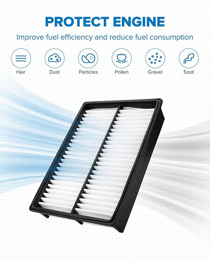 PHILTOP Engine Air Filter CA9898 Replacement for Mazda 3 2004-2013, 3 Sport 2009-2013, Mazda 5 2006-2010, 2012-2017, 2.0L 2.3L 2.5L, Rigid Panel
