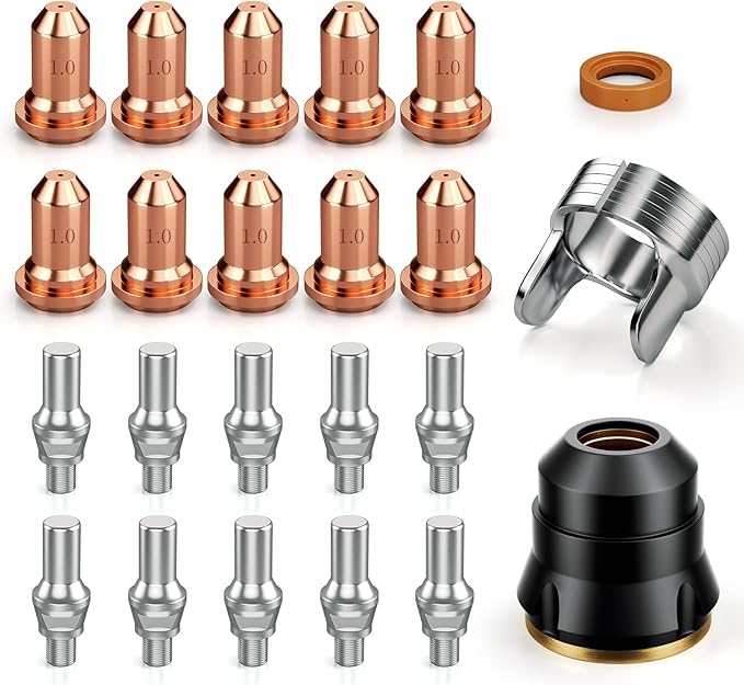 ARCCAPTAIN 23Pcs IPT60 Plasma Cutter Torch Consumables, .040" Plasma Cutter Accessories for ARCCAPTAIN CUT55 NON-HF, CUT55 MP and CUT60 Non-HF, Work with 40-50A Current