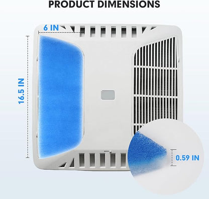 6-Pcs RV AC Filters 16''x6'' Replacement for Coleman Mach Air Conditioner Vent MERV 6 AC Filter