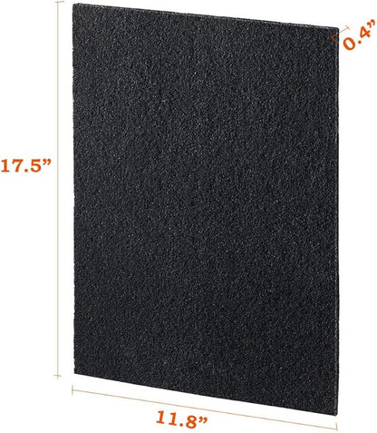 2 x Odor Control Activated Carbon Charcoal Cut-to-fit Replacement filter Pad Sheet 17.5"x 11.8" for Air Purifiers
