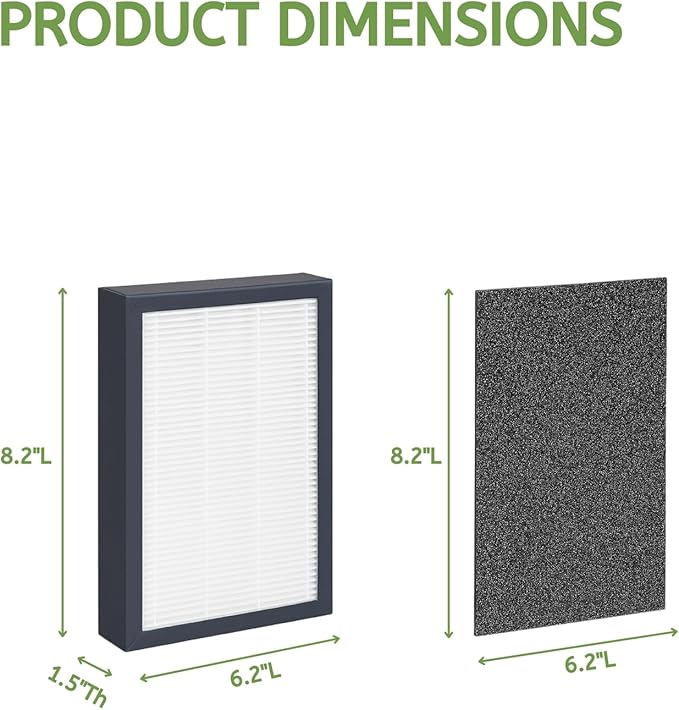 Nispira True HEPA Filter Replacement Compatible with GermGuardian FLT4100 Filter E Fits AC4100 Air Purifier Model 4 Filters