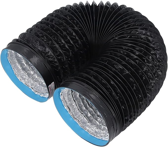 7in Dryer Vent Exhaust Duct Hose - 6.56ft Flexible Insulated Air Ducting for HVAC, Kitchens, Greenhouses & More - Heavy Duty Aluminum Foil with Steel Wire for Optimal Airflow