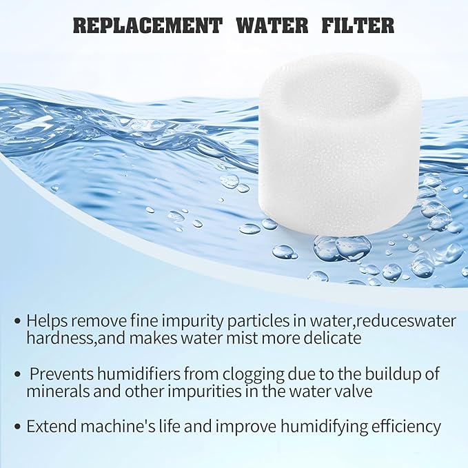 DerBlue 12pcs Wick Replacement Filter and 6pcs Top Fill Humidifier Replacement Filters Compatible with LEVOIT Superior 6000S Smart Evaporative Humidifier
