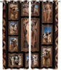 2 Panel Kitchen Cafe Curtains, Desert Camels Sunlight Filtering Nature Air Through, Home Decor Window Covering Tier Curtains for Living Room 104W x 90L inch Brown Wildlife Farmhouse Animals Rustic