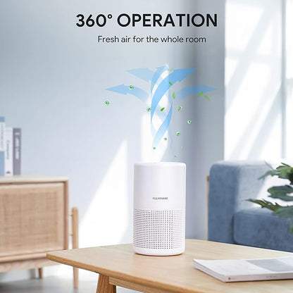FULMINARE Air Purifiers for Bedroom H13 True HEPA Air Filter Quiet Air Cleaner With Night Light Portable Small Air Purifier for Home, Office, Living Room (White 2 Pack)