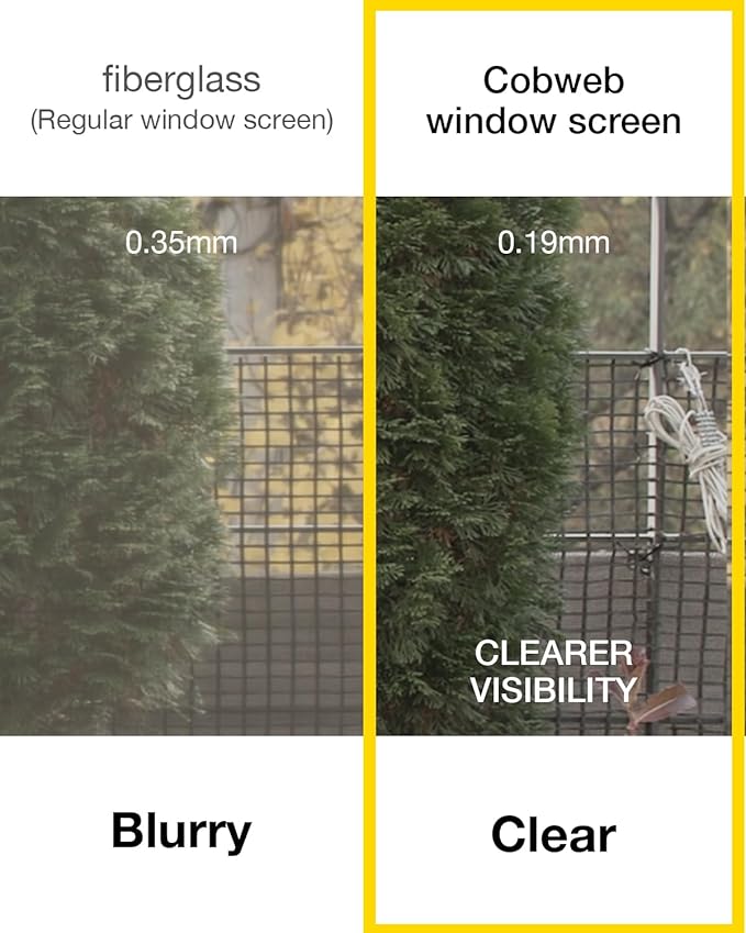 Premium Window Screen DIY KIT 39" 51" Blocks Rain, Pet Scratch, Pollen, Fine Dust 99%, 30Mesh Durable New Material, DIY Tools Included (W39in X L99ft)