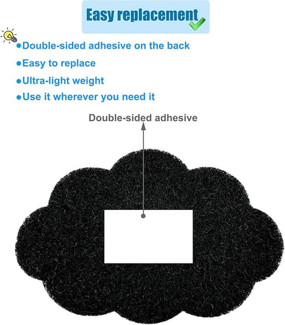 12-Pack Universal Stick-on Trash Can Odor Absorbing Filters, Activated Charcoal Purifying Deodorizer for Trash Cans, Compost Buckets, Countertop and Recycle Bins (Cloud)