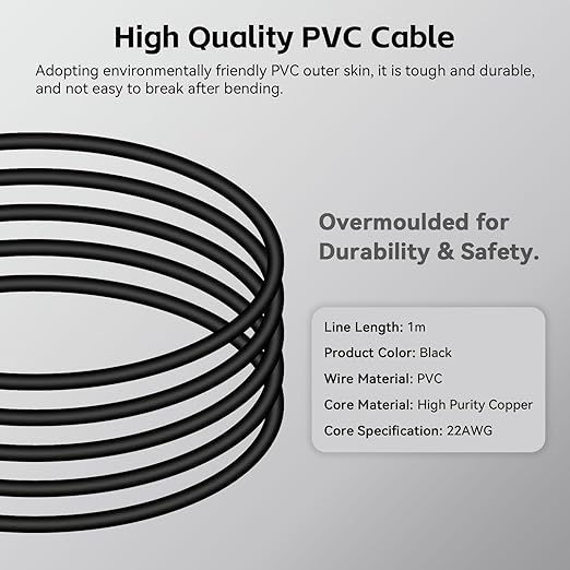 UniTak3D Extension Cable for Bambu Lab AMS Lite,39.37in 4-Pin Cable with Magnetic Ring Filter Compatible with Bambulab A1/A1mini AMS-Lite 3D Printers(Not for X1/P1 Series)