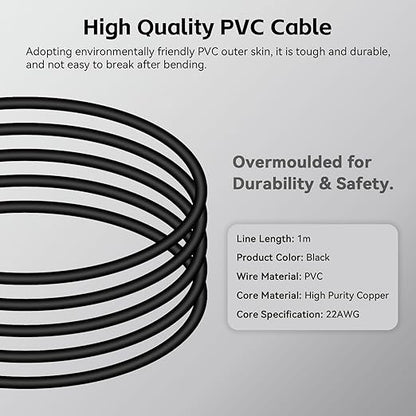 UniTak3D Extension Cable for Bambu Lab AMS Lite,39.37in 4-Pin Cable with Magnetic Ring Filter Compatible with Bambulab A1/A1mini AMS-Lite 3D Printers(Not for X1/P1 Series)