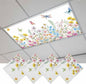Fluorescent Light Covers for Ceiling Lights Spring Flowers Magnetic Light Filters 4 Pack 4x2 ft Daisy Butterflies Dragonfly Ceiling Lights Cover for Classroom Office School Home Drop Lamp Decor