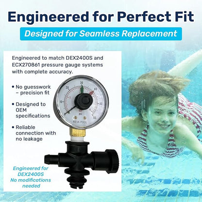 RV40601 Brass Replacement Air Relief Valve Adapter | Compatible with DEX2400S, Dial Pressure Gauge ECX270861 | Include O-Ring for Seamless Installation | Essential Pool Maintenance Accessory