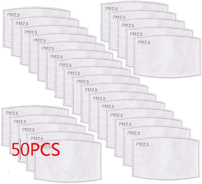 50Pieces PM - 2.5 Anti Dust Activated Carbon Filter 5 Layers Replaceable Anti Haze Filters for Respirator