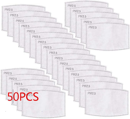 50Pieces PM - 2.5 Anti Dust Activated Carbon Filter 5 Layers Replaceable Anti Haze Filters for Respirator