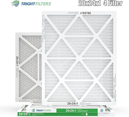 20x24x1 Air Filter 4 Pack, MERV 8 Pleated Dust Defense Air Filters Replacement Air Conditioner HVAC AC Furnace Filter, Durable and Lightweight
