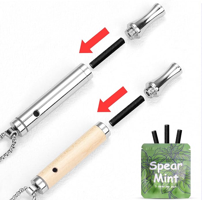 ASTOFLI Quit Smoking Breathing Necklace for Adults - Flavored Stress Breathing Necklace Stop Smoking for Women - Breathlink for Men Meditation Breathe Anxiety Whistle Necklaces inhaler Breathlace