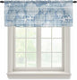 Haze Blue Retro Summer Sheer Valance Curtains, Sea Turtle Starfish Coral Ocean Light Filtering Kitchen Valances Rod Pocket Voile Curtain Window Treatment for Bedroom/Living Room/Basement 42Wx12L
