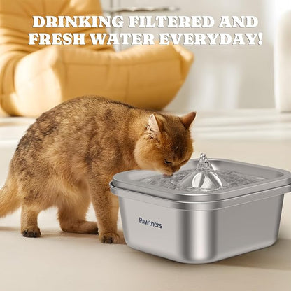 Pawtners 8 Packs Replacement Filters for WF008A Cat Water Fountain, Multiple Filtration Material, Replacement Filter for Pet Cats Dogs Water Fountains