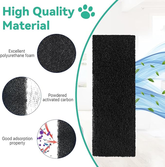 Lubise 8Pcs Carbon Filters Compatible with LR 3,Replacement Activated Charcoal Filters for Litter Box Carbon Premium Filters,Thickened and Durable,Eliminate Odor and Controls Moisture on Pet's Body