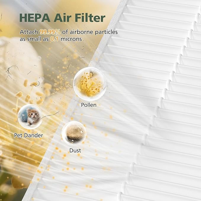 4 Pack 5510 5520 HEPA Replacement Filter Q Compatible with Winix 5510, 5520 PlasmaWave Air Purifi-ers, 4 x HEPA Filter for Dust Pollen Pet Smoke, Part# 1712-0123-00